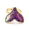 Mermaid Fishtail Resin Adjustable Finger Ring RJEW-C009-01-2