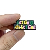 English Letter Food Grade Eco-Friendly Silicone Focal Beads PW-WG89198-04-1