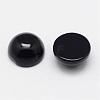 Natural Dyed & Heated Black Agate Cabochons G-F313-01-10mm-1