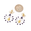 Glass Seed Beads Dangle Stud Earrings EJEW-MZ00396-01-3