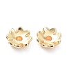 Brass 4-Petal Bead Caps X-KK-K086-22LG-3