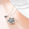 925 Sterling Silver Flower Urn Ashes Pendant Necklace with 201 Stainless Steel Chains BOTT-PW0001-085S-2