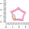 Star Brass Micro Pave Clear Cubic Zirconia Screw Carabiner Clasps KK-B167-01C-02G-3