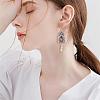 Arch with Owl Dangle Earrings with Enamel JE1084A-7