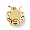 Evil Eye with Moon Brass Micro Pave Clear Cubic Zirconia Pendants KK-G419-10G-02-3