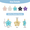 DICOSMETIC 150Pcs 5 Colors Alloy Enamel Pendants ENAM-DC0001-32-2