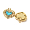 Valentine's Day Brass Micro Pave Cubic Zirconia with Synthetic Opal Pendants KK-D096-02G-G-2