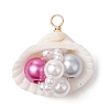 Natural Clam Shell Pendants PALLOY-JF03551-3