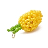 3Pcs 3 Colors Glass Seed Beaded Mango Pendants PALLOY-MZ00893-5