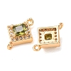 Brass Pave Cubic Zirconia Connector Charms CU-CBAEC99-07G-2
