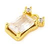 Brass Pave Clear Cubic Zirconia Charms KK-Z051-01G-01-2