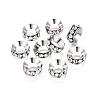 Brass Rhinestone Rondelle Space Beads RB-N054-01S-1