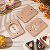 3 Styles Rose & Sakura Wooden Hand Press Moon Cake Maker WOOD-FG0001-43-4