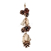 Wooden Pine Cone Pendant Decorations HULI-PW0002-092A-1