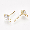 Brass Stud Earring Findings KK-T035-123G-2