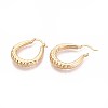 U-Shaped Brass Hoop Earrings EJEW-T047-105G-4