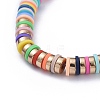 Handmade Polymer Clay Heishi Beads Stretch Bracelets BJEW-JB05300-01-2