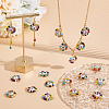 26Pcs 26 Styles Acrylic & Glass Seed Beaded Pendants PALLOY-GO00034-4