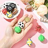 12Pcs 6 Styles PVC Opaque Plastic Pendants KY-CJ0002-15-4
