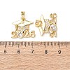 Brass Micro Pave Clear Cubic Zirconia Pendants KK-D223-01G-3