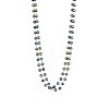 304 Stainless Steel & Glass Rondelle Beads Double Layered Necklaces for Women STAS-OY015-50G-1