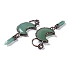 Natural Green Aventurine Crescent Moon Big Pendants G-B073-04R-01-2