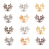 210Pcs 6 Colors 3-Petal Iron Bead Caps IFIN-CJ0001-66-4