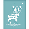 Christmas Reindeer Self-Adhesive Silk Screen Printing Stencil DIY-WH0173-002-1