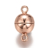 Rack Plating Brass Magnetic Clasps with Loops LS-KK-F801-02B-RG-2
