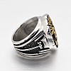 Fashionable Retro Men's 316 Stainless Steel Wide Band Finger Rings RJEW-J066-33-23mm-3