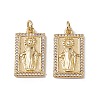 Brass Micro Pave Clear Cubic Zirconia Pendants KK-G439-01G-03-2