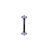 304 Stainless Steel Cubic Zirconia Eyebrow Straight Barbell Rings WG95BA1-06-1