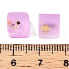 Frosted Glass Beads with Golden Glitter Powder LS-DGLA-NH001-8mm-01I-3