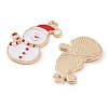 Christmas Theme Barrel Plating Alloy Enamel Pendants PALLOY-S192-01KCG-04-2