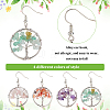 ANATTASOUL 4 Pairs 4 Style Natural Mixed Gemstone Chips Tree of Life Dangle Earrings EJEW-AN0002-48-7