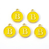 Golden Plated Alloy Enamel Charms ENAM-S118-09B-1