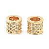 Column Brass Micro Pave Clear Cubic Zirconia Beads KK-S394-05C-2