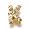 Rack Plating Brass Micro Pave Clear Cubic Zirconia Beads KK-G500-30G-K-1