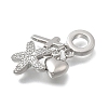Brass Micro Pave Clear Cubic Zirconia European Dangle Charms KK-D431-033E-P-2