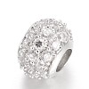 Rondelle Brass Micro Pave Cubic Zirconia Beads KK-L134-30-3