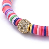 Handmade Polymer Clay Heishi Bead Stretch Bracelets BJEW-JB05097-01-2