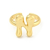 Brass Letter Open Cuff Rings for Women RJEW-G313-01N-G-2
