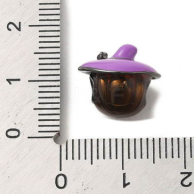 Halloween Brass Enamel European Beads X1-KK-A203-04B-B-1