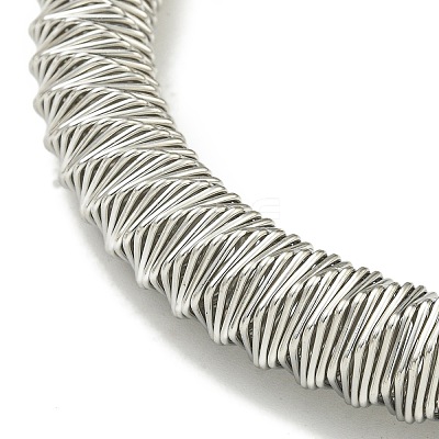 Non-Tarnish Adjustable 304 Stainless Steel Twist Spring Wire Bracelets BJEW-H617-12P-1