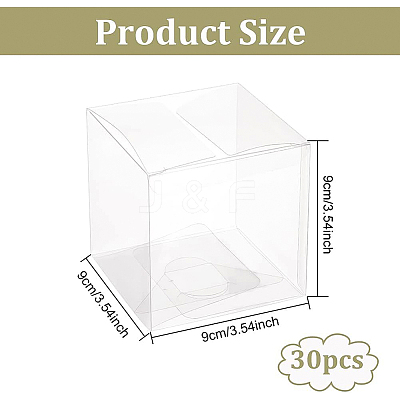 Transparent Plastic PET Box Gift Packaging CON-WH0052-9x9cm-1