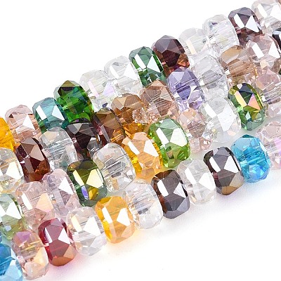 Electroplate Transparent Glass Beads Strands EGLA-N022-05B-C01-1