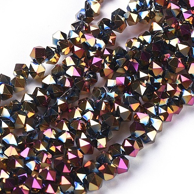 Electroplate Glass Beads Strands EGLA-F145-A-FP04-1