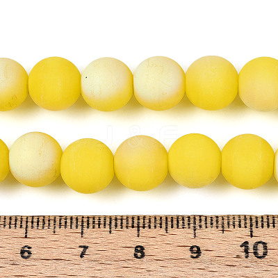 Frosted Opaque Glass Beads Strands GLAA-T032-P10mm-MBB16-1