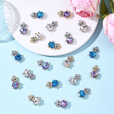 10Pcs Alloy Glass Pendants GLAA-YW0005-41G-01-1