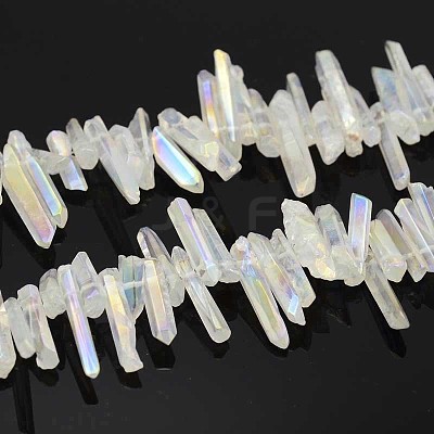 Natural Electroplated Quartz Crystal Beads Strands G-F212-01-1